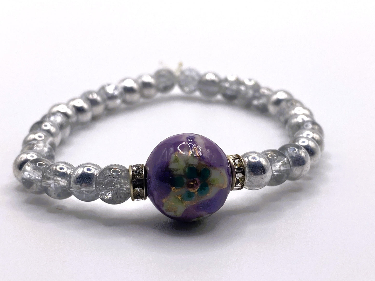 Flower Accent Bead Bracelet
