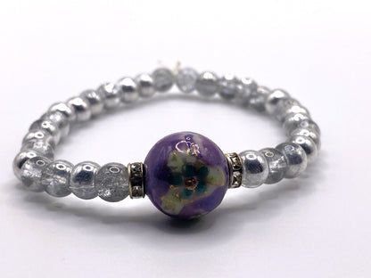 Flower Accent Bead Bracelet