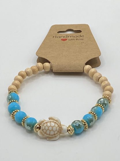 Sea Turtle Bracelet (Blue & Gold)