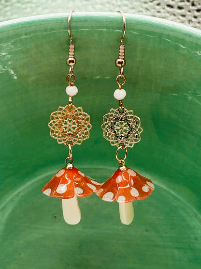 Dainty Mushroom Earrings