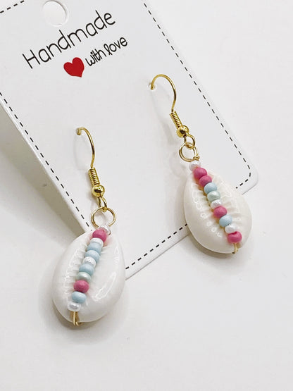 Cowrie Shell Earrings - Pastel