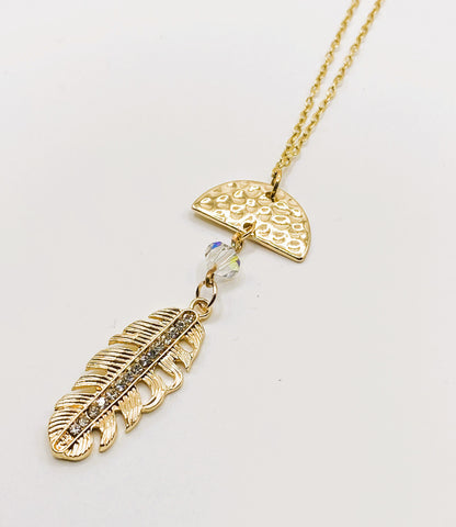 Golden Feather Necklace