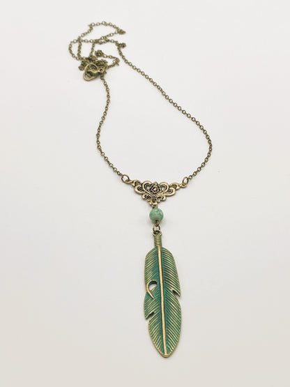 Green Feather Necklace