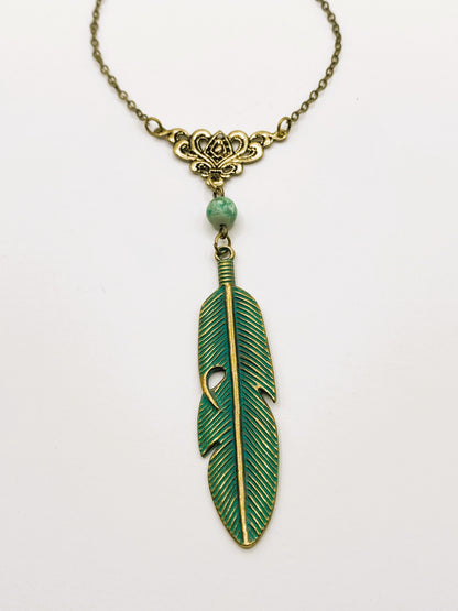 Green Feather Necklace