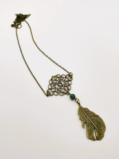 Rustic Bold Feather Necklace