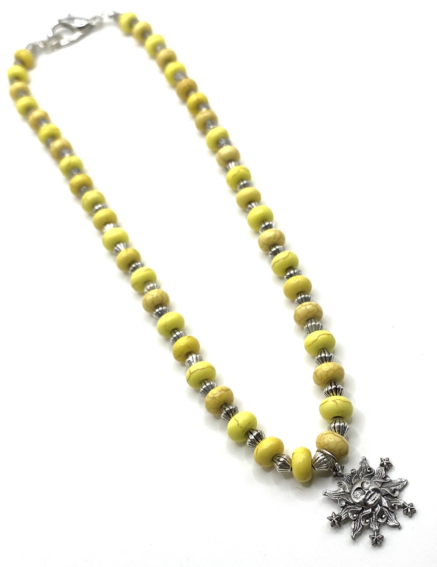 Yellow Retro Sun Necklace