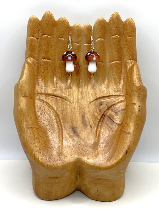 Glass Mushroom Earrings