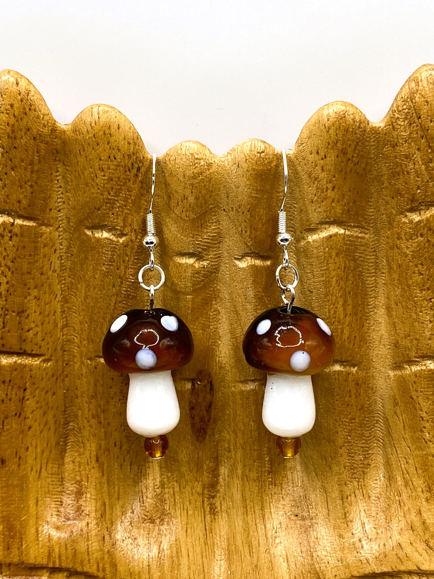 Glass Mushroom Earrings