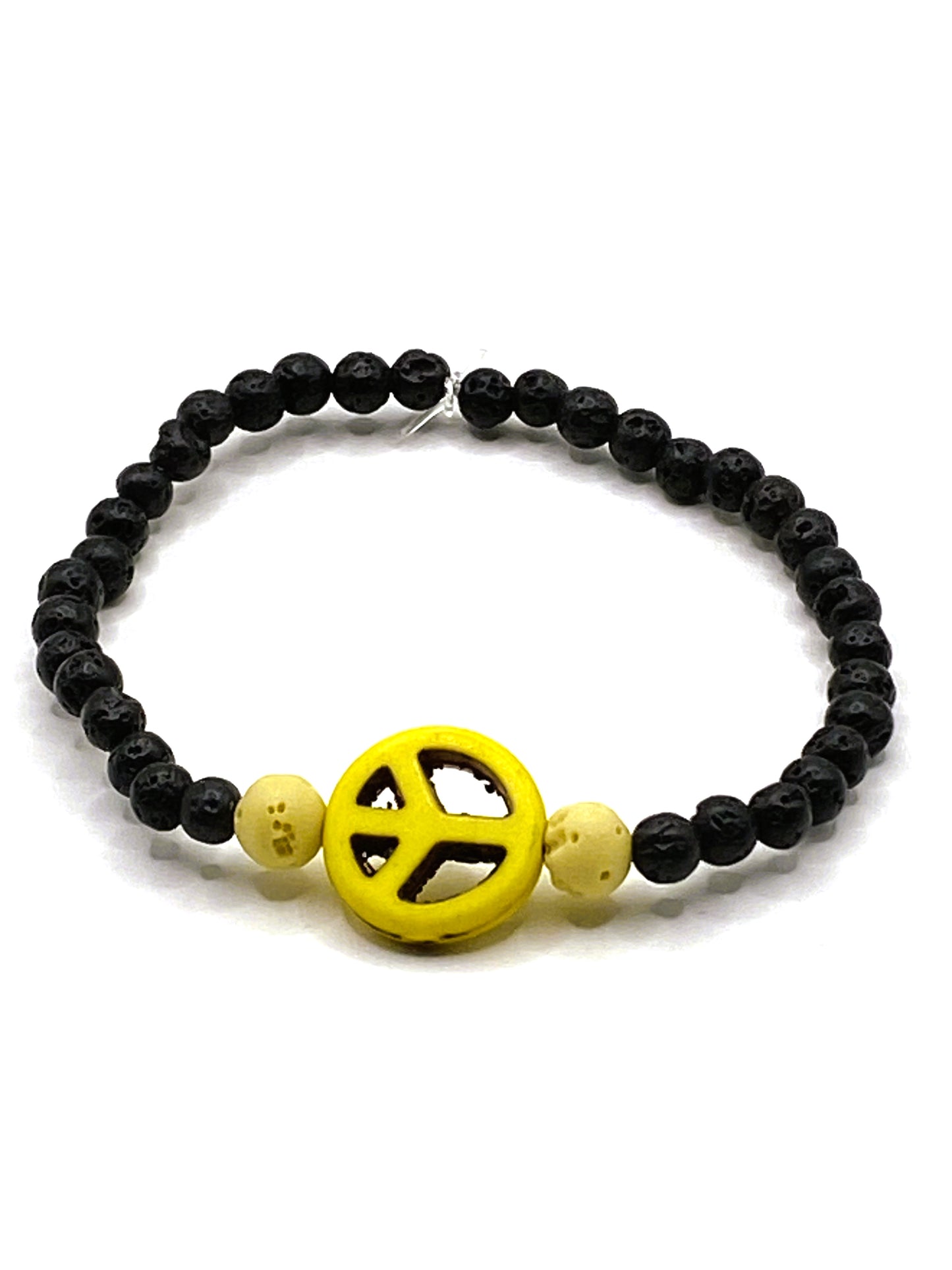 Yellow Peace Sign Bracelet