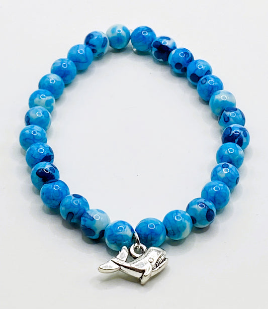Blue Bracelet with Whale Charm