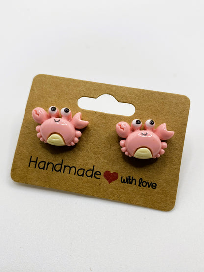 Kawaii Crab Stud Earrings