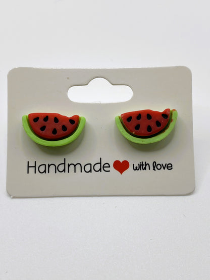 Watermelon Slice Stud Earrings