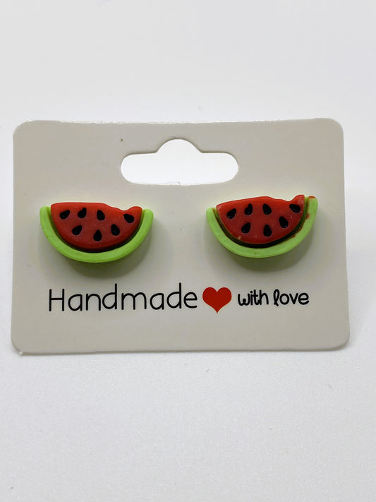Watermelon Slice Stud Earrings