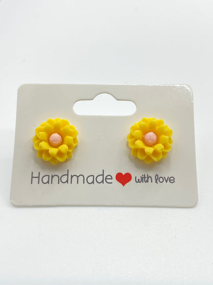 Yellow Blossom Stud Earrings