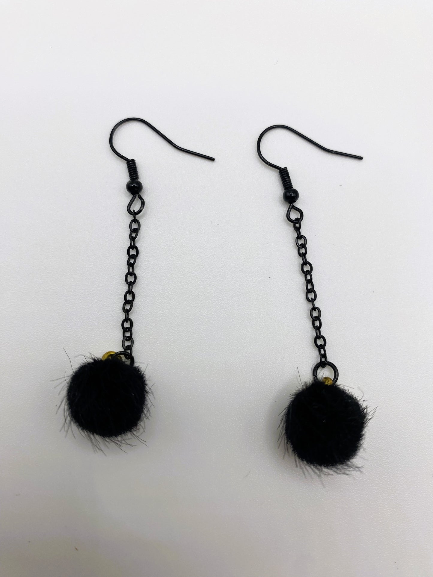Black Pompom Earrings