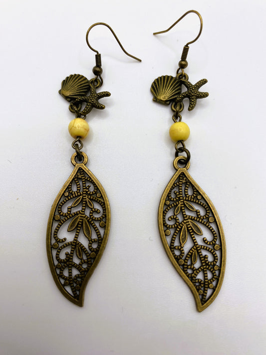 Seastar & Leaf Earrings