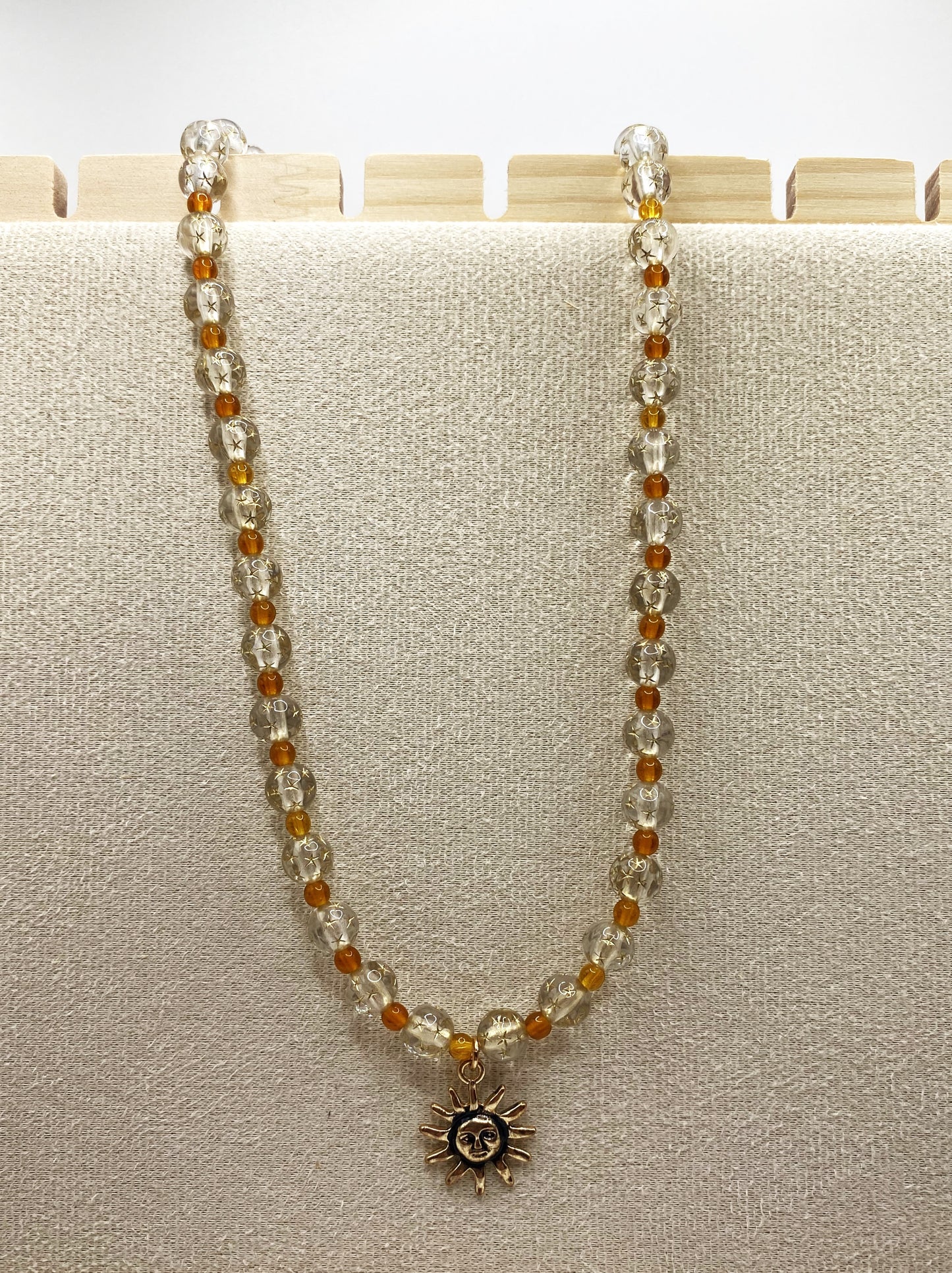 Sun Charm Necklace - Clear