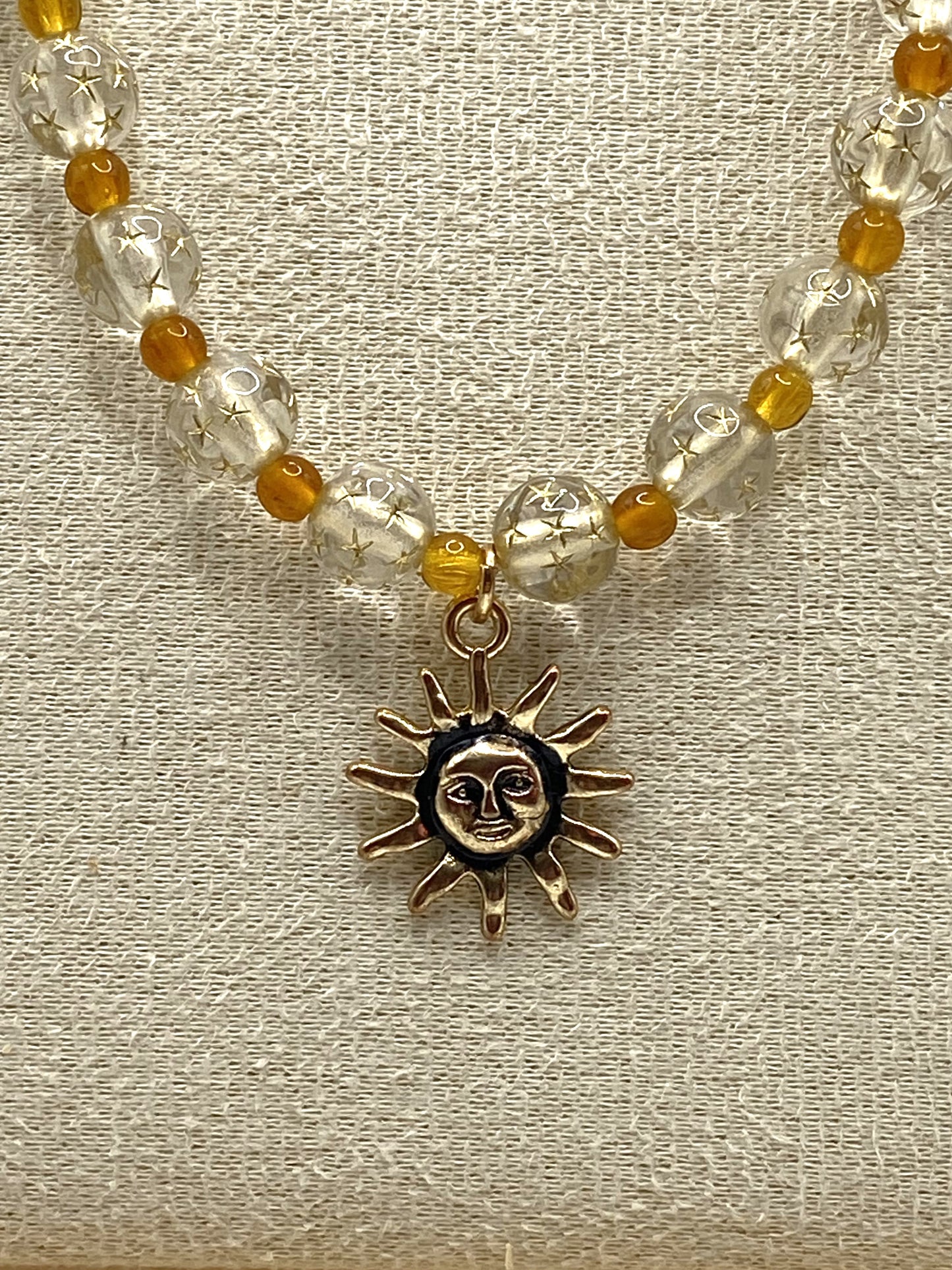 Sun Charm Necklace - Clear
