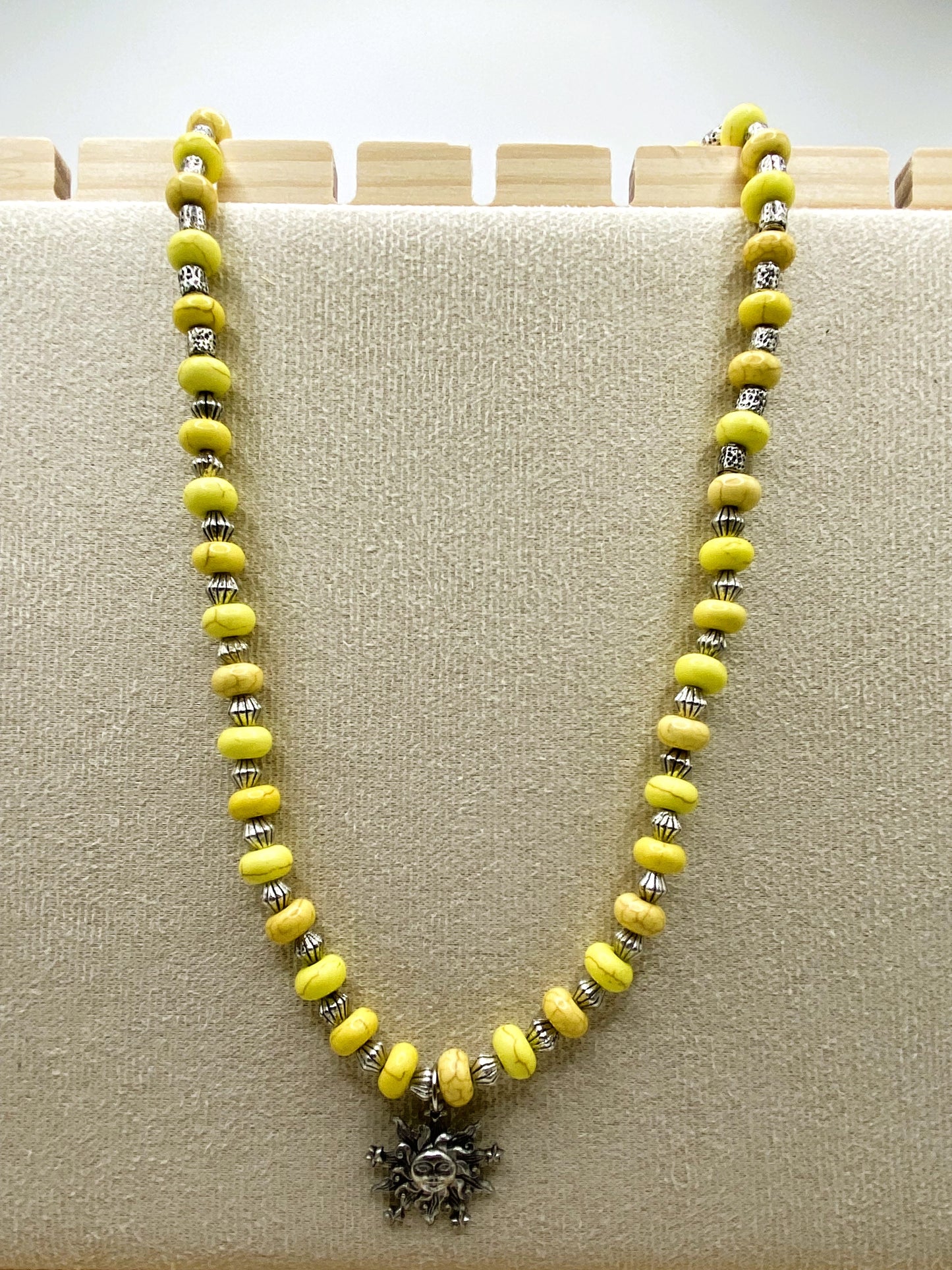 Yellow Retro Sun Necklace