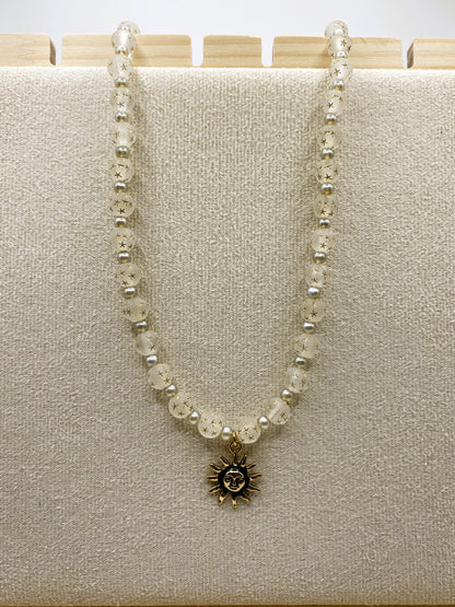 Sun Charm Necklace - Opaque