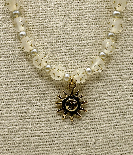 Sun Charm Necklace - Opaque