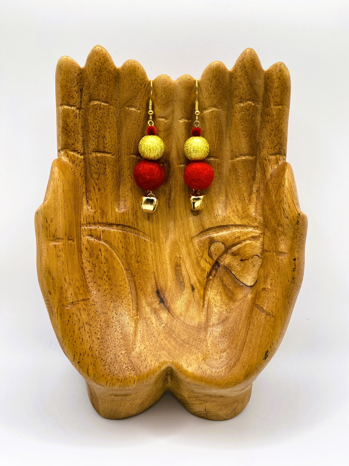 Red & Gold Christmas Earrings