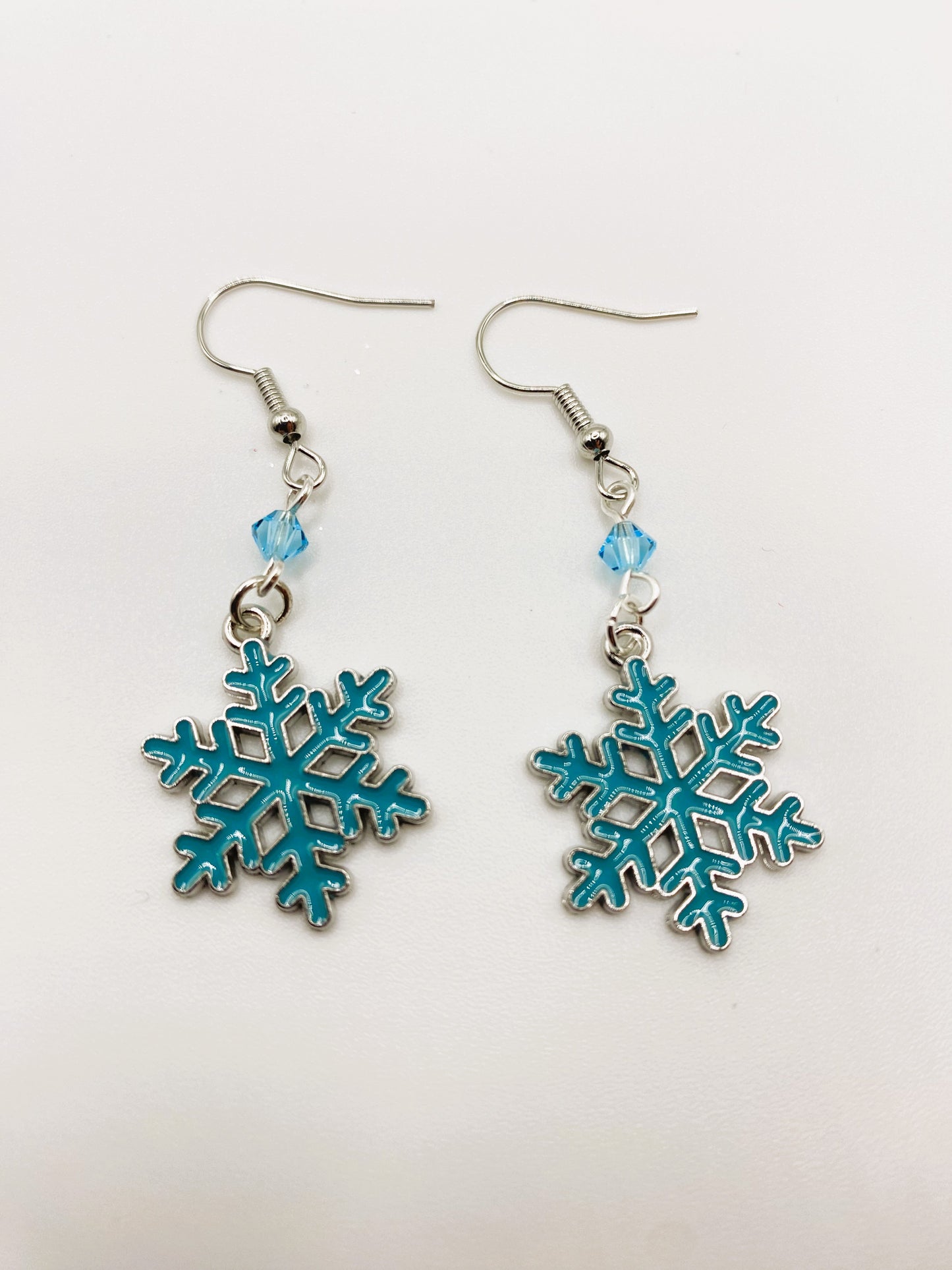 Blue Snowflake Earrings