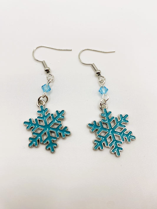 Blue Snowflake Earrings