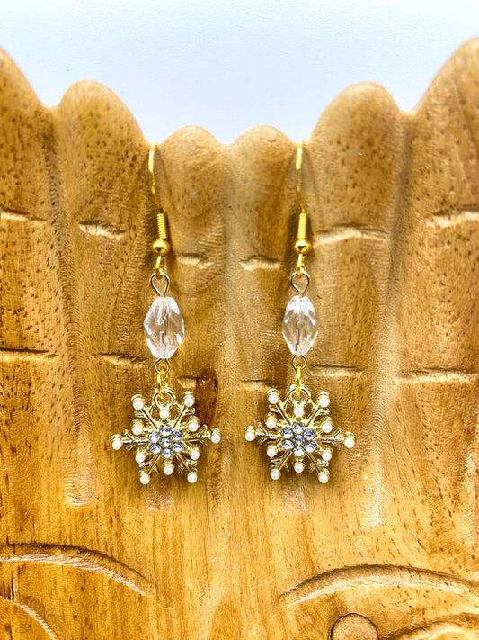 Pearl Snowflake Earrings