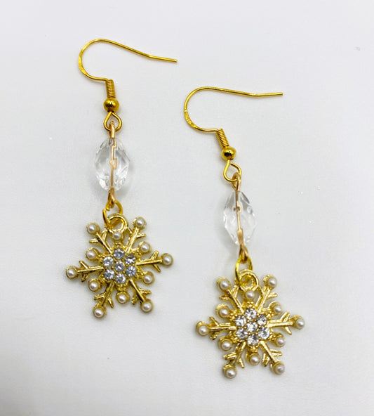 Pearl Snowflake Earrings